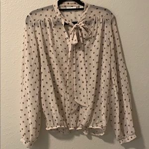 New York & Company bow tie blouse